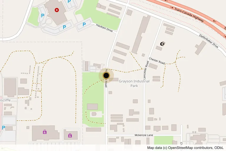 Map showing the gym at 1-69 Highland Road, Moose Jaw. Opens Google Maps for directions.